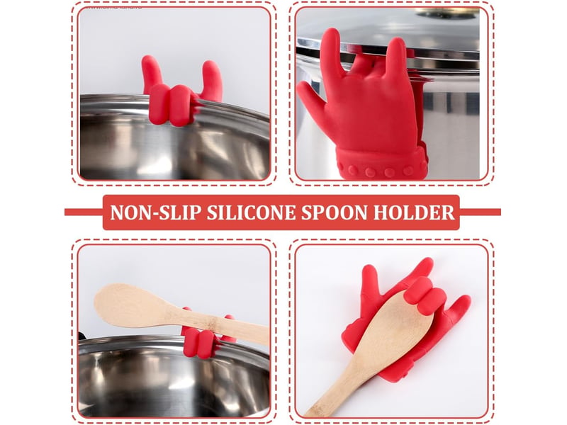  (2 pièces)repose cuillère,gadgets de cuisine couvercle de casserole en forme de doigt pour éviter les débordements support de louche à soupe surélevée  - Conforama D