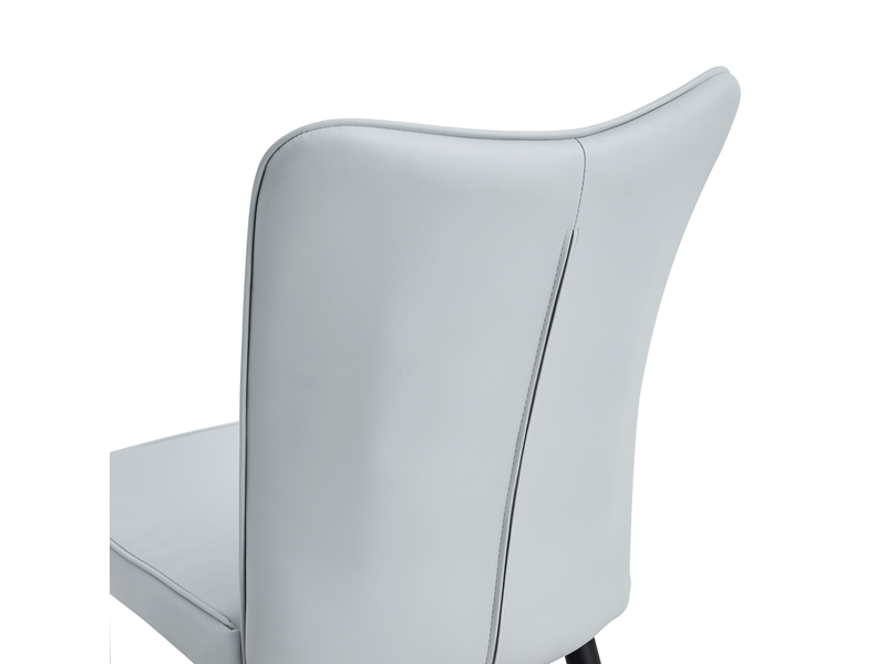  Lot de 2 chaises de salle à manger moderne 36x42,5x89 cm, assise rembourrée et dossier ergonomique, pu, gris clair+noir  - Conforama E