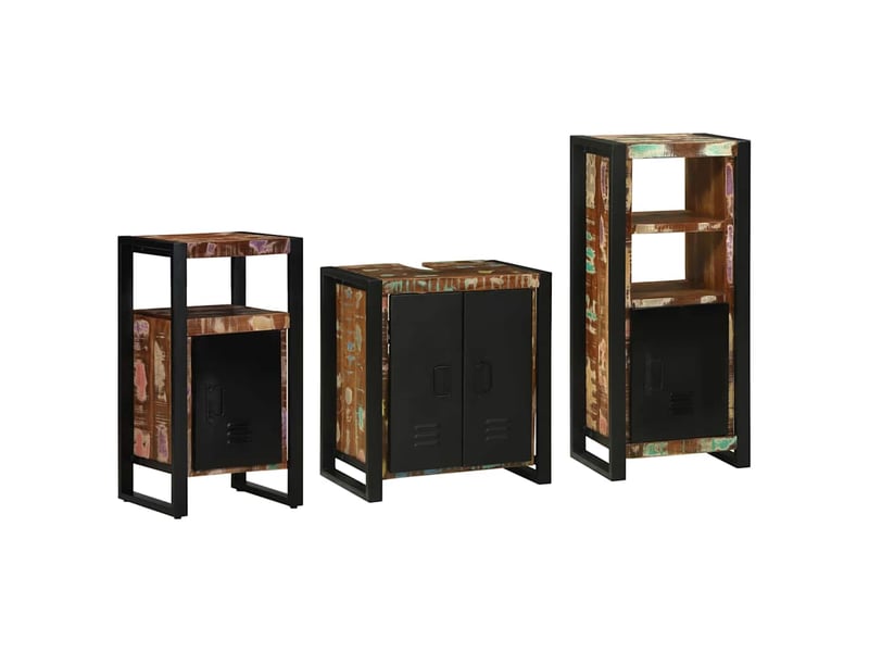  Ensemble de mobilier de salle de bain 3 pc multicolore et noir cf64406  - Conforama C