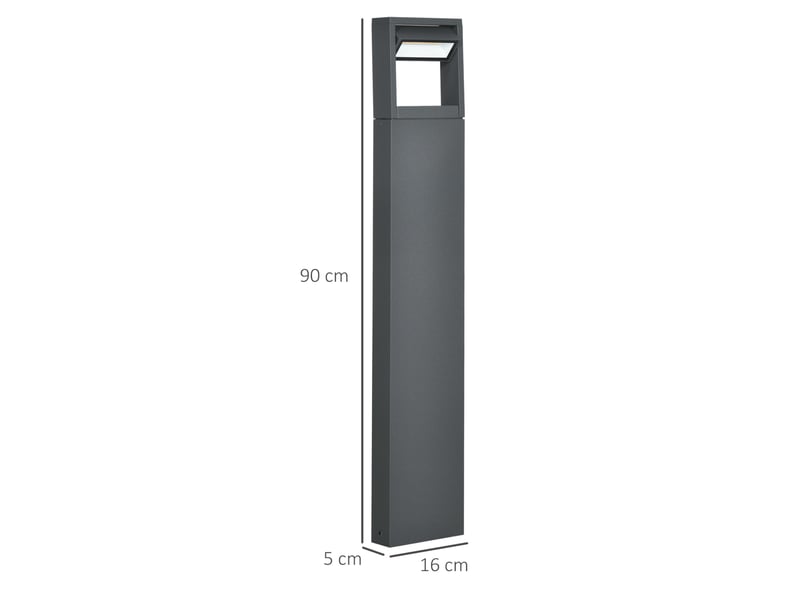  Lampe de jardin 16x5x90 cm led intégrée orientable métal gris foncé  - Conforama E