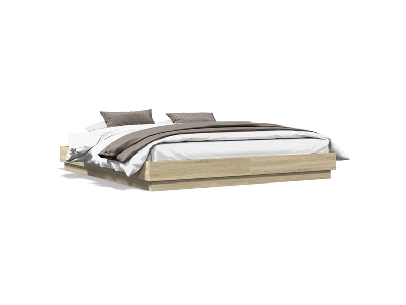  Lit double- lit adulte -  cadre de lit sans matelas chêne sonoma 180x200 cm  - Conforama A