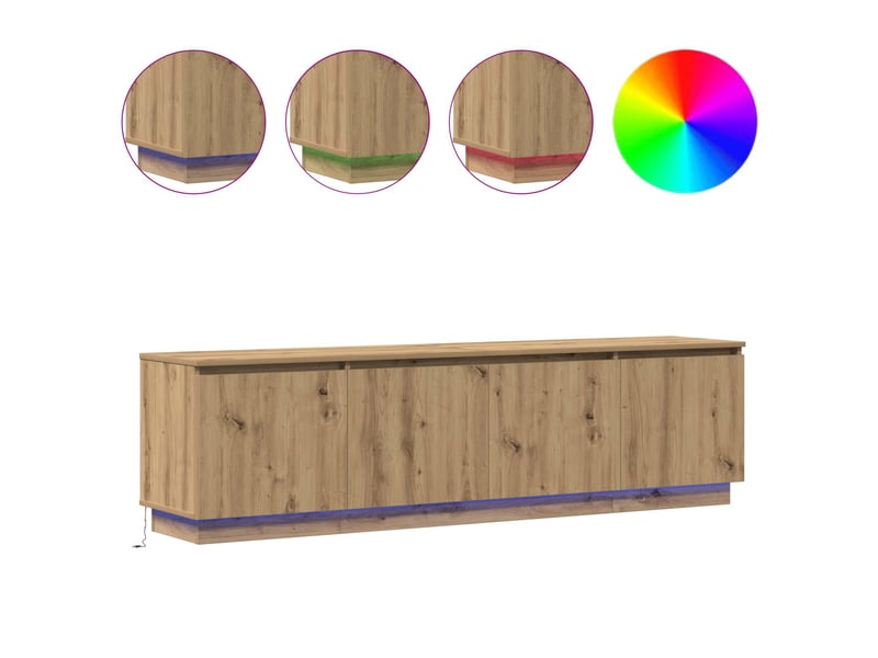  Meuble tv - banc tv - meuble de rangement 180 x 38 x 49 cm chêne artisanal bois d'ingénierie  - Conforama D