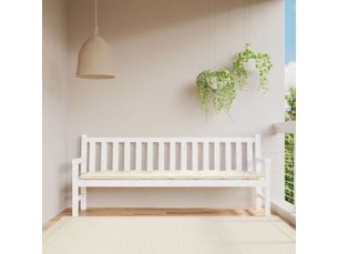 Coussin de banc de jardin, coussin d'assise blanc crème 200x50x7 cm tissu oxford cf52665