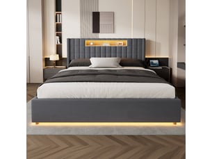 Lit 2 places 180x200 cm CHICFURN   coloris gris