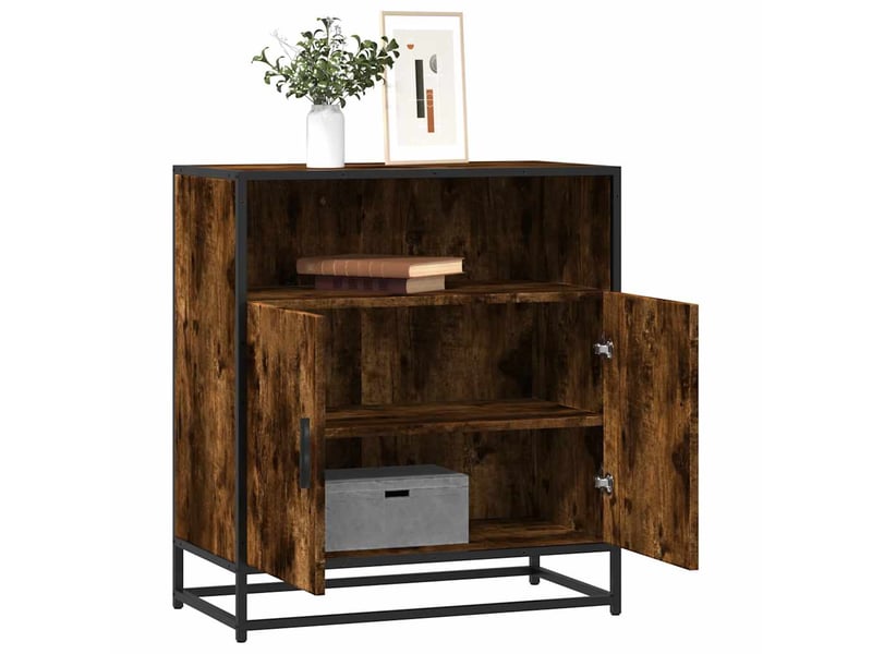  Buffet - bahut - meuble de rangement chêne fumé 68x35x76 cm bois d'ingénierie  - Conforama B