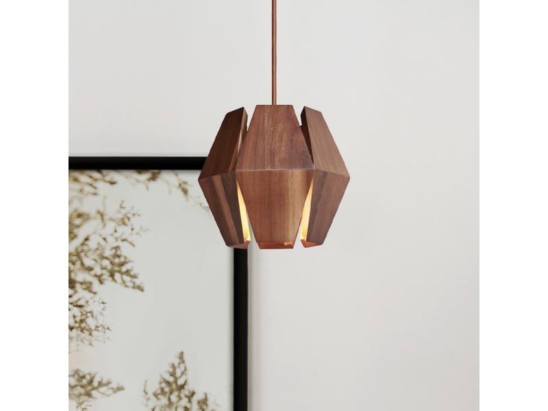  Lampe à suspension, bûche, style rétro japonais d17xh15cm  - Conforama D