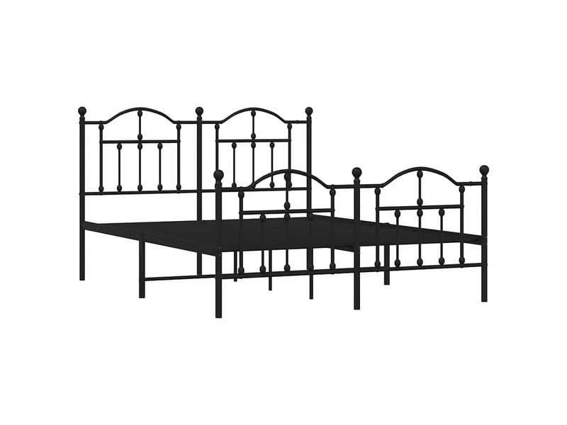  Lit double- lit adulte -  cadre de lit métal sans matelas avec pied de lit noir 135x190cm  - Conforama B