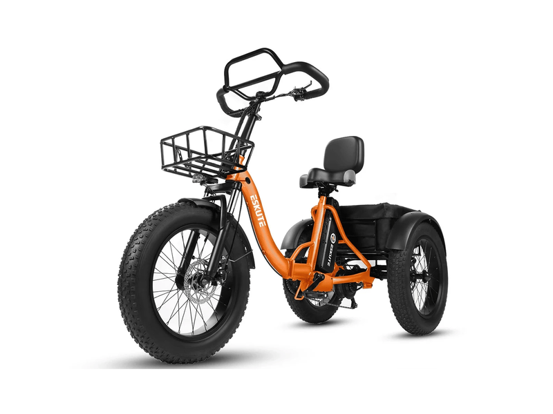  Tricycle électrique 20 pouces eskute t302pro, 48 v 250 w 20,8 ah, confort ergonomique, orange  - Conforama C