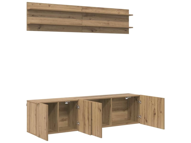  Unites tv 4 pcs chêne artisanal bois d'ingénierie  - Conforama E