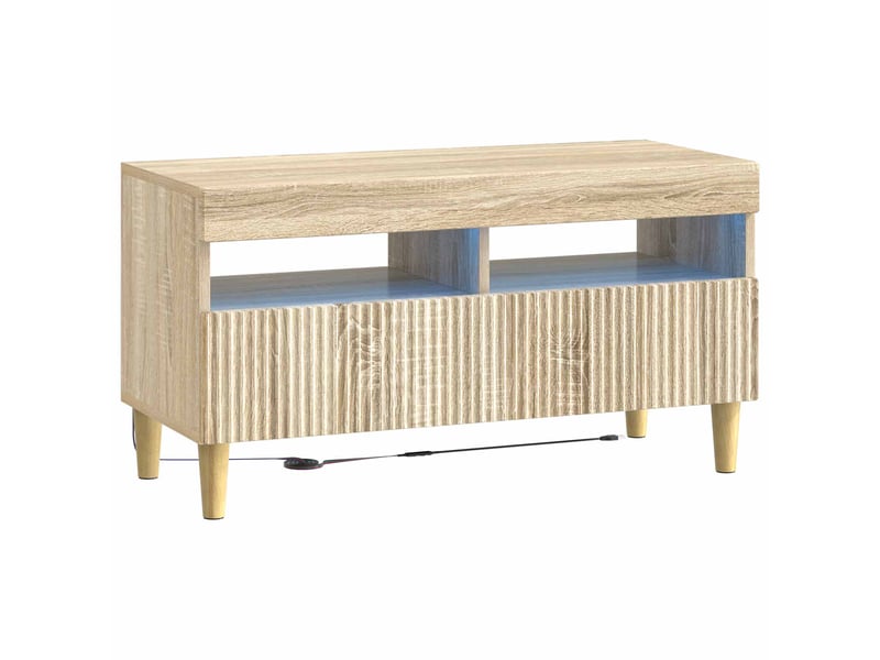 Ensemble de 3 meubles tv - banc tv - meuble de rangement led arnhem 3 pcs chêne sonoma - Conforama E