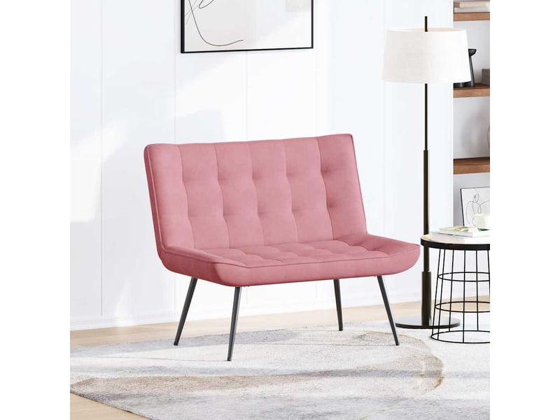  Banc chambre, banc de lit rose 110x74x84 cm velours  - Conforama C