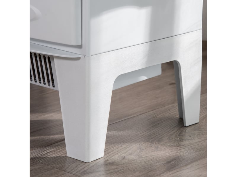  Cheminée électrique led avec effet de flammes 9001800w en métal et abs blanc 39 x 26 x 54,8 cm pour atmosphère chaleureuse  - Conforama D