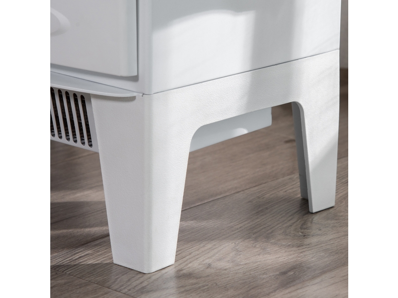  Cheminée électrique led avec effet de flammes 9001800w en métal et abs blanc 39 x 26 x 54,8 cm pour atmosphère chaleureuse  - Conforama D