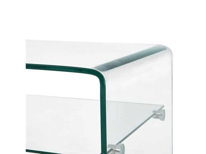  Table basse | table de salon clair 98x45x31 cm verre trempé shl1237  - Conforama E