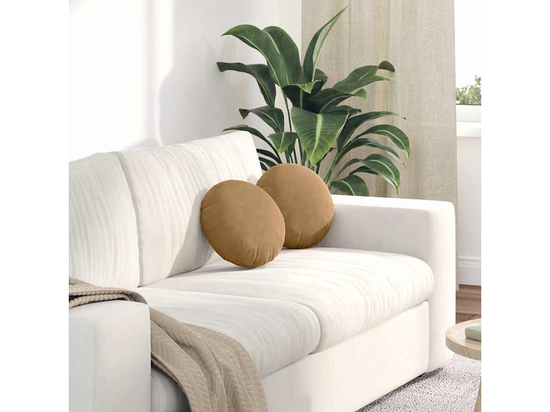  Lot de 2 coussins de siège, coussins décoratifs velours marron ø30 x 13 cm cf59904  - Conforama B