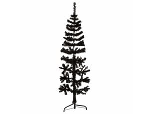 Demi sapin de noël, arbre de noël artificiel mince avec support noir 120 cm