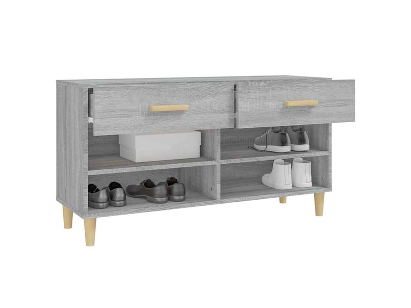  Armoire à chaussures sonoma gris 102x35x55 cm bois d'ingénierie shl3939  - Conforama E