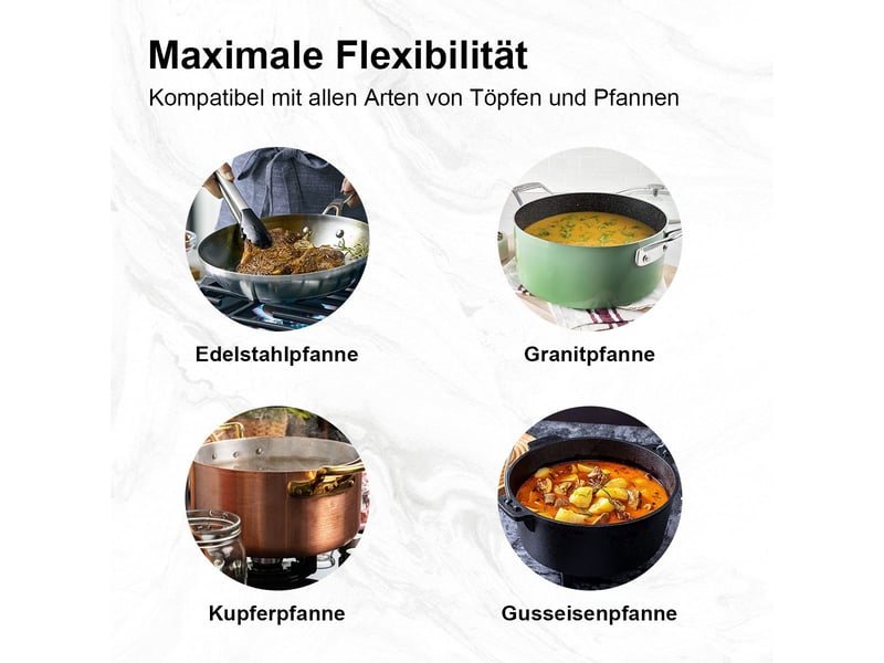  Plaque de cuisson gaz 5 feux, plaque gaz 70 cm en verre noir, 10400 w, encastrable ou posable, gaz naturel et propane  - Conforama W