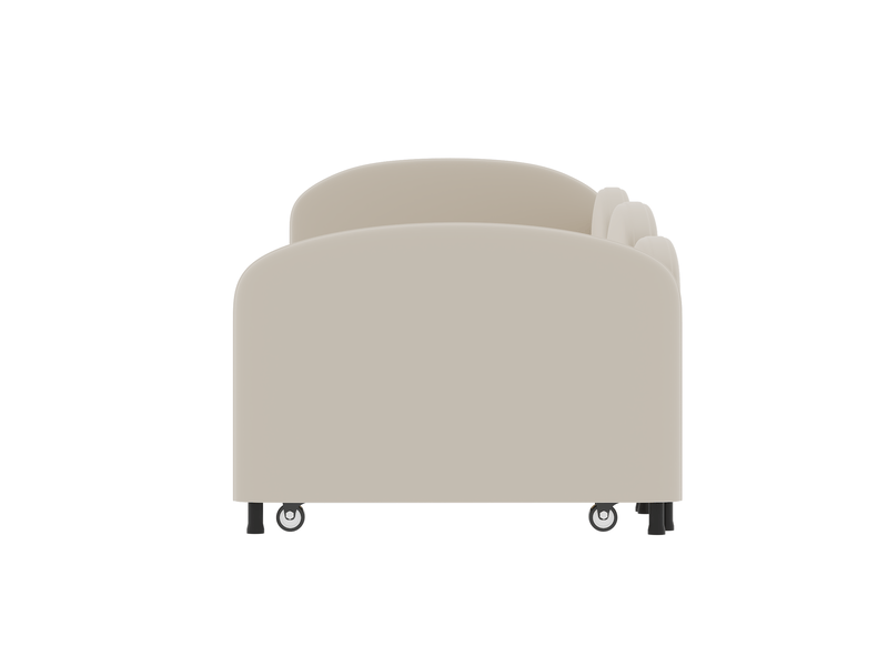  Lit banquette enfant 200×90 cm en forme de fleur avec grand tiroir de rangement, revêtement en velours beige  - Conforama E