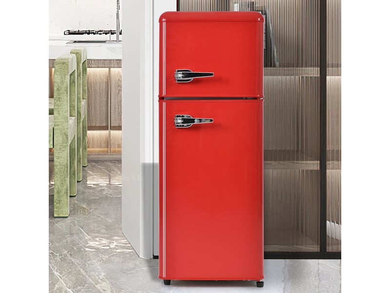 Réfrigérateur-congélateur 41x45,5x105,5 cm double porte rouge - Conforama B