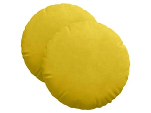 Lot de 2 coussins de siège, coussins décoratifs jaune ø 40 x 13 cm velours cf59933