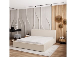 Lit coffre 140x200 cm <strong>MASSENO</strong>  <strong></strong> coloris beige