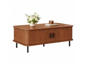 Table basse rectangulaire coloris marron <strong>CHICFURN</strong> <strong></strong> - 50 cmx100 cm