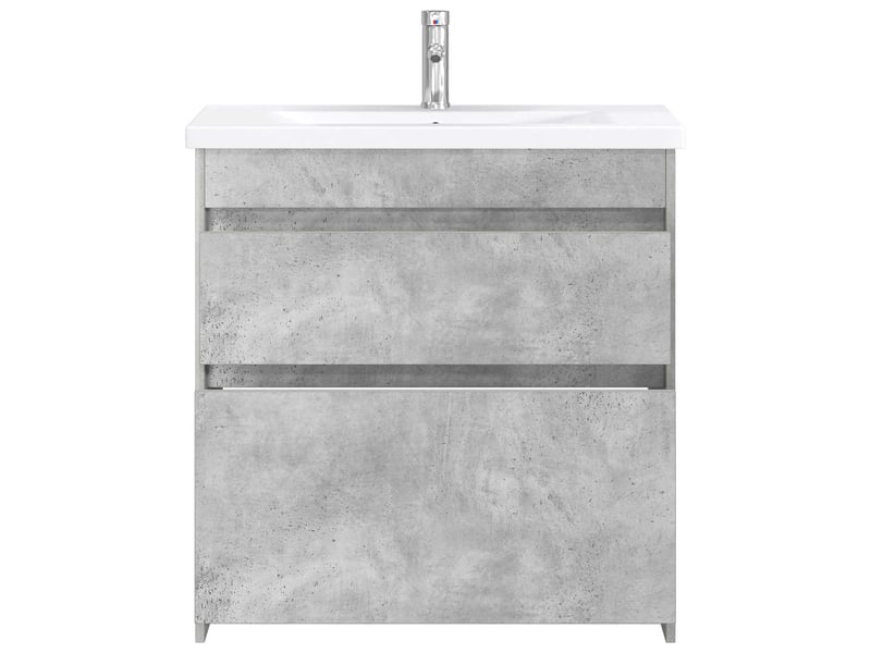Ensemble de mobilier de salle de bain gris béton shl4802 - Conforama C