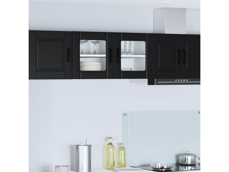  Cabinet de verre mural porto noir 80x31x40cm  - Conforama B