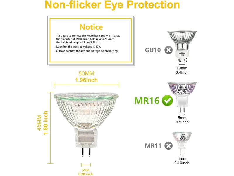  12 ampoules mr16 12v 35w - dimmable verre  - Conforama B