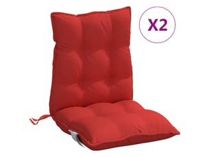Lot de 2 coussins d'extérieur, coussins de chaise rouge 100 x 50 x 7 cm cf56398