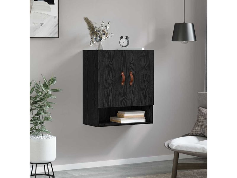  Meuble mural, rangement salon 60 x 31 x 70 cm bois d'ingénierie chêne noir shl8602  - Conforama D