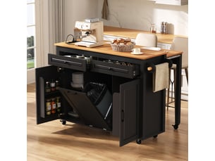 Desserte 3 portes 2 tiroirs coloris noir mdf