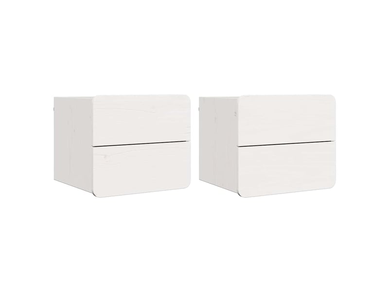  Table de chevet - cabinet de chevet - table de nuit 2 pc blanc 39 x 34 x 33 cm bois de pin massif  - Conforama A