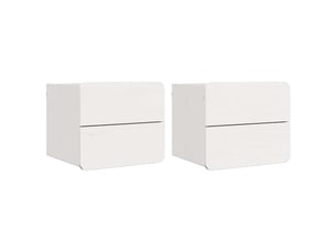 Table de chevet - cabinet de chevet - table de nuit 2 pc blanc 39 x 34 x 33 cm bois de pin massif