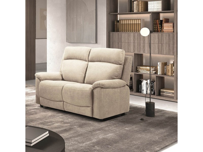  Canapé 2 places fixe tissu waterproof ivoire - briana BRIANA - Conforama C