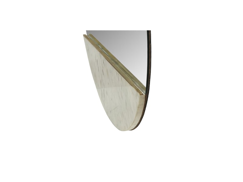  Miroir mural rond en marbre duke 70cm blanc  - Conforama C