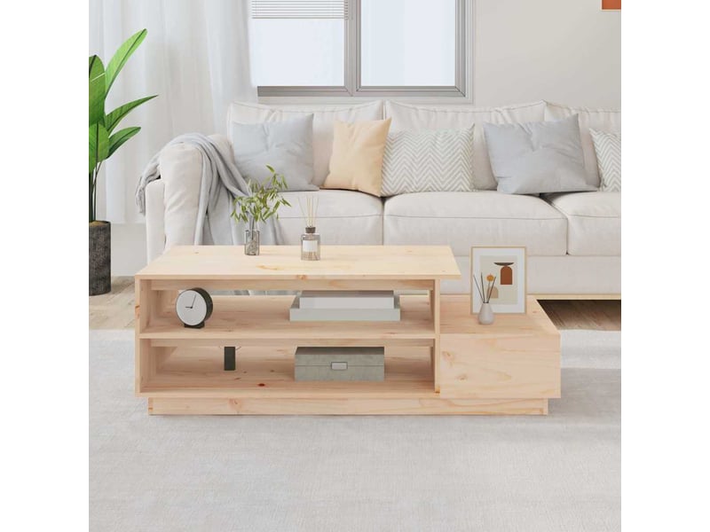  Table basse - table de salon - table à thé 120x50x40,5 cm bois massif de pin  - Conforama B