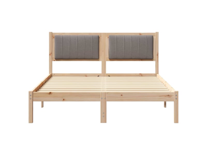  Lit double- lit adulte -  cadre de lit avec tête de lit rembourrée taupe 140 x 190 cm  - Conforama D