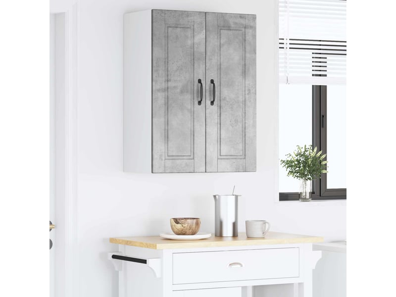  Meuble mural de cuisine, armoire de cuisine gris béton 60x31x80cm bois d'ingénierie  - Conforama D