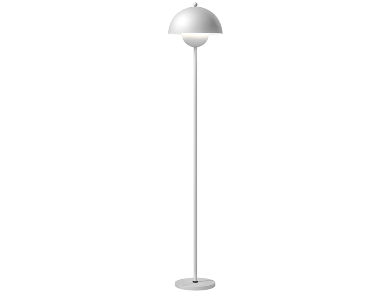  Lampadaire moderne pour salon avec abat-jour en forme de bol, interrupteur au pied, douille e27 (ampoule non fournie), ø 30 x 155 cm, argent  - Conforama A