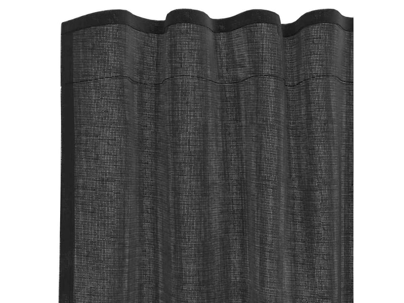  Lot de 2 rideaux en voile, voilages avec passe-tringles noir cf44478  - Conforama E