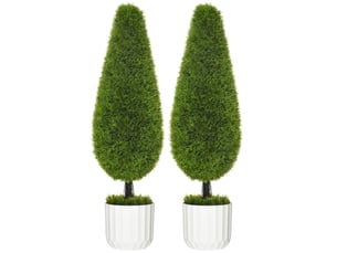 Plante artificielle cyprès 2 pièces 90 cm en pot mousse artificielle vert