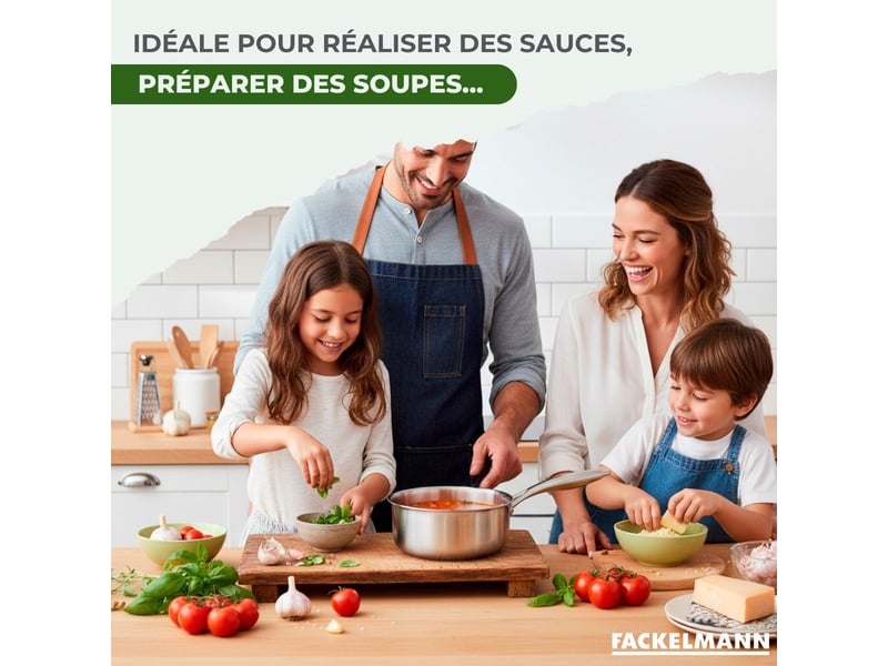 Casserole 14 cm en inox 1810 triply fackelmann vita3 66219 - Conforama D