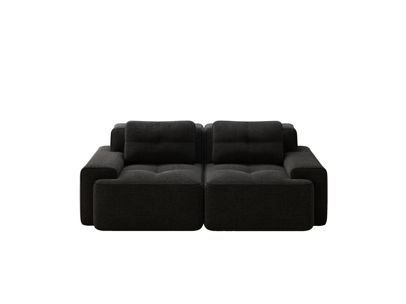  Canapé modulaire boneless, sofa moderne pour salon avec tiefsitz, confort nuage en velours côtelé, loveseat, canapé lit, noir  - Conforama A