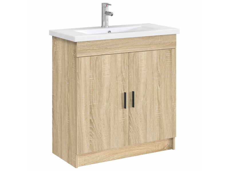  Lavabo de salle de bains chrome 81x40x17.5 cm métal  - Conforama C