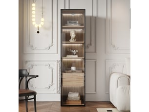 Vitrine coloris naturel 3 étagère(s) OKMYHOME - 40 cmx165 cm