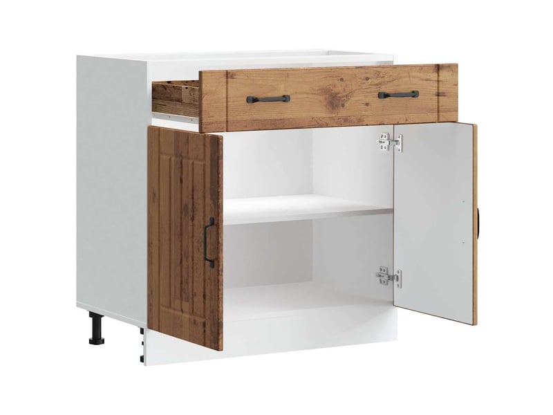  Meuble de rangement, armoire de cuisine lucca vieux bois bois ingénierie shl7036  - Conforama D