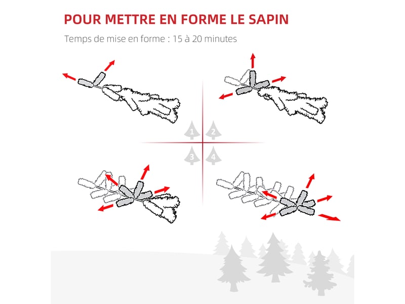  Arbre de noël artificiel scène de neige ø 75 x 150h cm 416 réplique d'une branche d'épine nordmann grand réalisme  - Conforama E