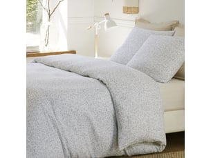 Parure housse de couette 240x220cm + 2 taies motif feuillage blanc et vert 100% gaze de coton - maho